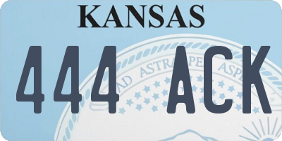 KS license plate 444ACK