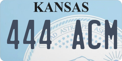 KS license plate 444ACM