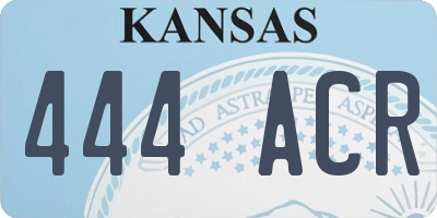 KS license plate 444ACR
