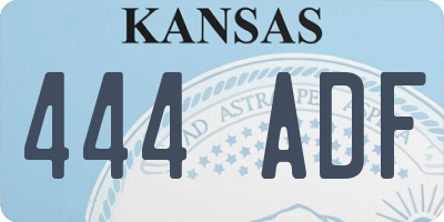 KS license plate 444ADF