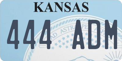 KS license plate 444ADM