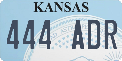 KS license plate 444ADR