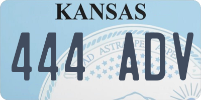 KS license plate 444ADV