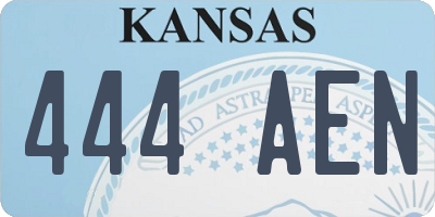 KS license plate 444AEN