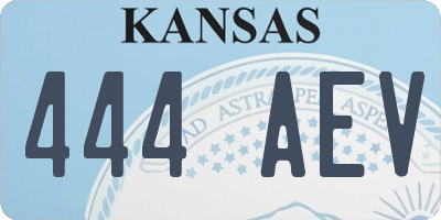 KS license plate 444AEV