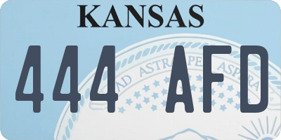 KS license plate 444AFD