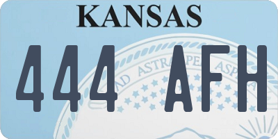 KS license plate 444AFH