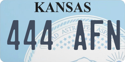 KS license plate 444AFN