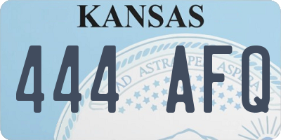 KS license plate 444AFQ