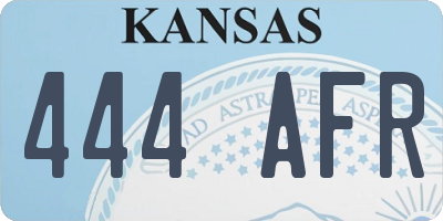 KS license plate 444AFR