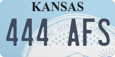 KS license plate 444AFS