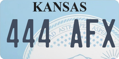 KS license plate 444AFX