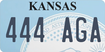 KS license plate 444AGA