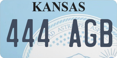 KS license plate 444AGB