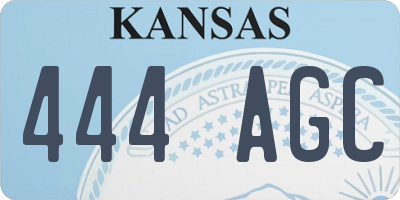 KS license plate 444AGC