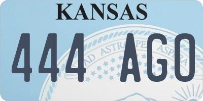 KS license plate 444AGO