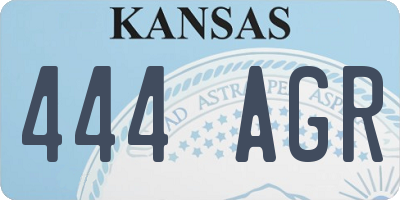 KS license plate 444AGR