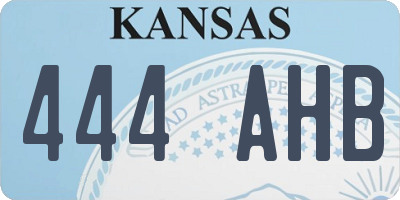 KS license plate 444AHB
