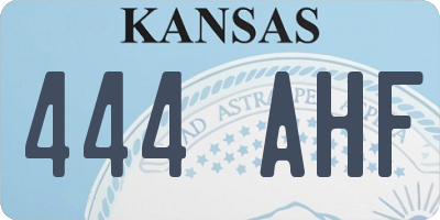 KS license plate 444AHF