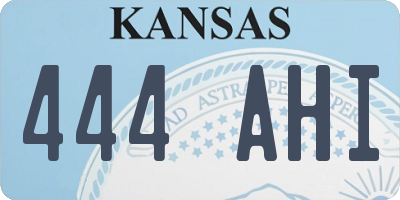 KS license plate 444AHI