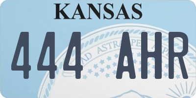 KS license plate 444AHR