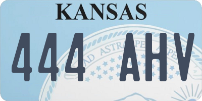 KS license plate 444AHV