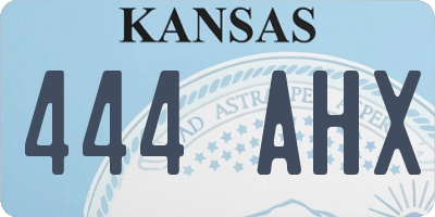 KS license plate 444AHX