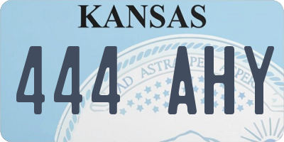 KS license plate 444AHY