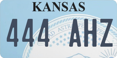 KS license plate 444AHZ