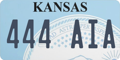 KS license plate 444AIA