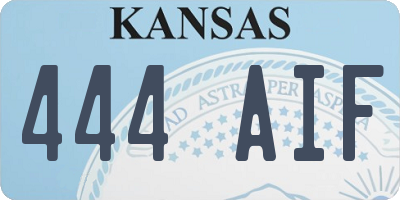 KS license plate 444AIF