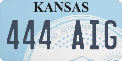 KS license plate 444AIG