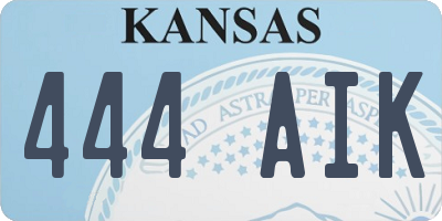 KS license plate 444AIK