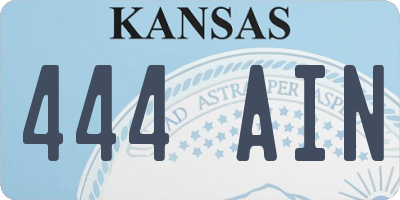 KS license plate 444AIN