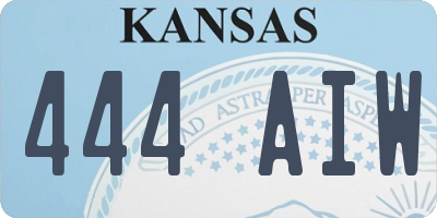 KS license plate 444AIW