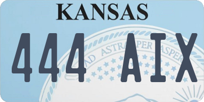 KS license plate 444AIX