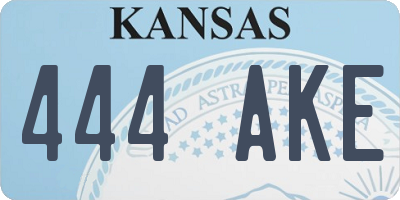 KS license plate 444AKE