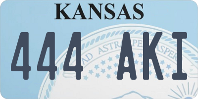 KS license plate 444AKI