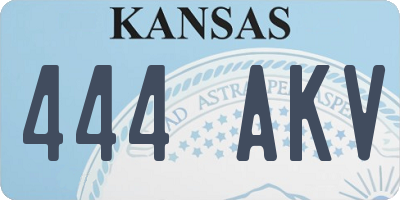 KS license plate 444AKV
