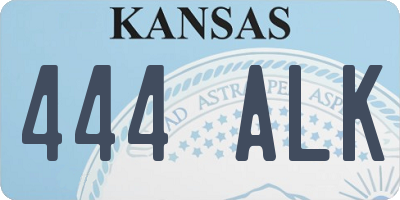 KS license plate 444ALK