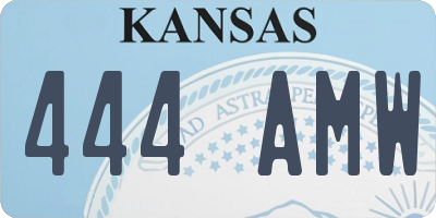 KS license plate 444AMW