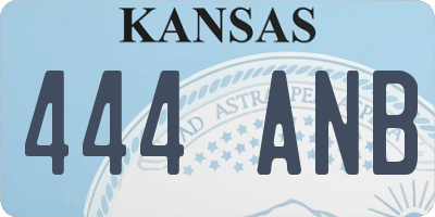 KS license plate 444ANB