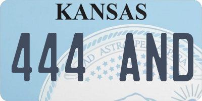KS license plate 444AND
