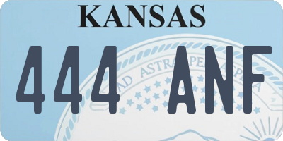 KS license plate 444ANF