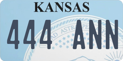 KS license plate 444ANN