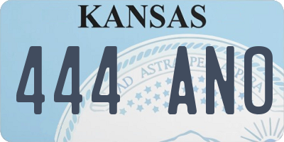 KS license plate 444ANO