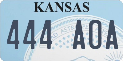 KS license plate 444AOA