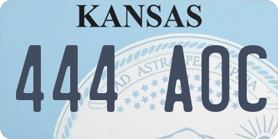KS license plate 444AOC