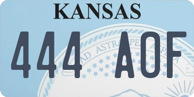 KS license plate 444AOF