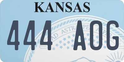 KS license plate 444AOG